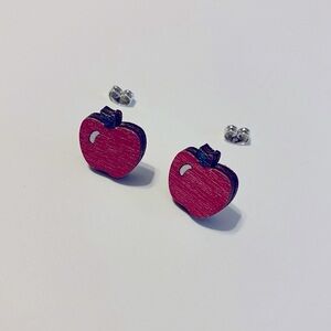 Teacher spirit day earrings Apple style Back to school gift 🍎 📚👂